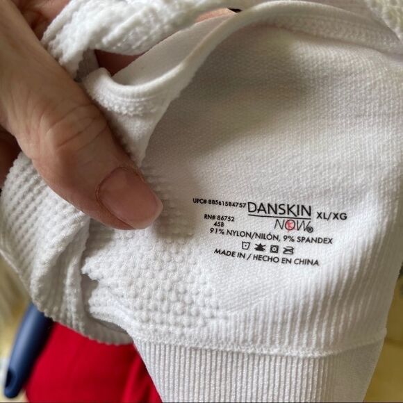 Danskin Now White Sports Bra, Size large - Picture 6 of 8